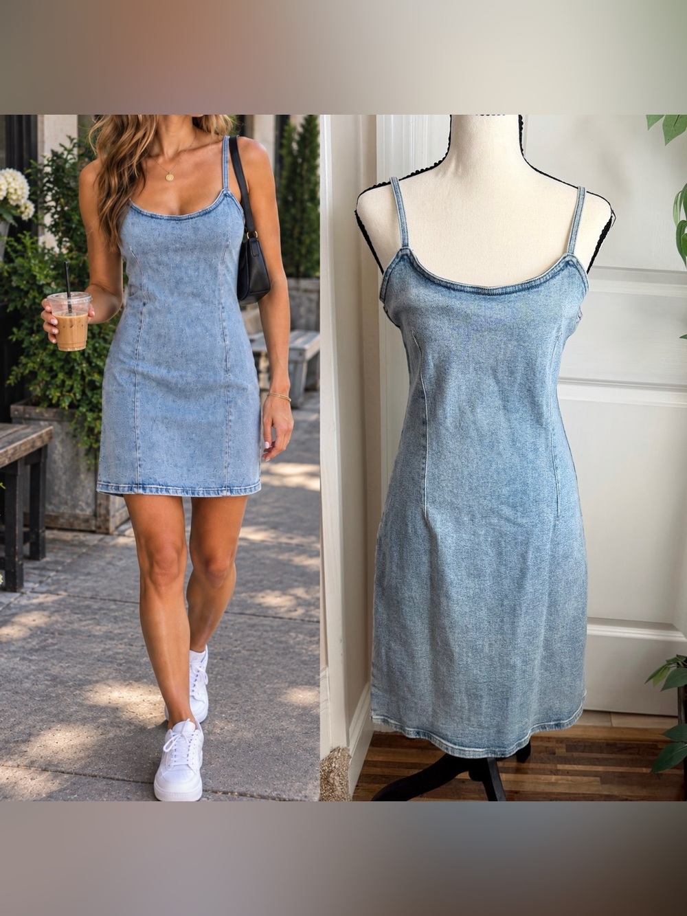 Calvin Klein Jeans 90s Y2K Vintage Denim Mini Dress Blue Light Wash Sz M
